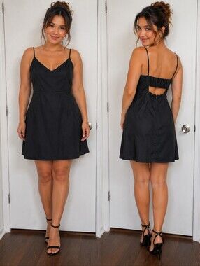 DYNAMITE BLACK OPEN BACK MINI DRESS SIZE LARGE